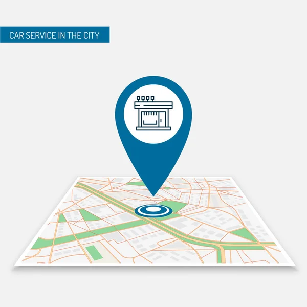 Localização Vector Ícone pin no mapa móvel app café, loja, loja, restaurantes — Vetor de Stock