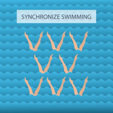 Woman athlete on the performance of synchronized swimming clipart