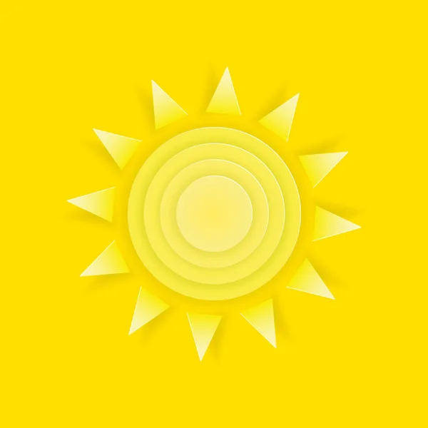 Sonne Papier geschnitten Vektor Bild isoliert auf dem Hintergrund — Stockvektor