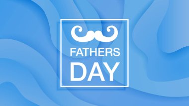 Mavi bacground üzerinde Mutlu babalar günü vektör afiş