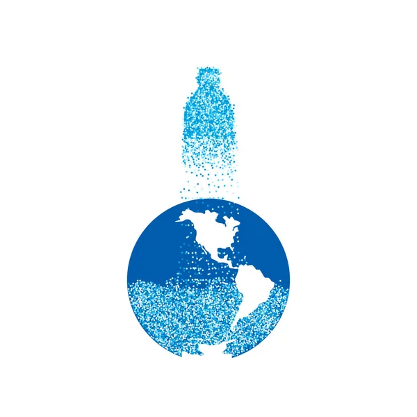 Su vektör başlığındaki mikroplastiklerin.