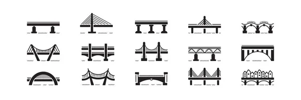 Ponte plana ícone conjunto vetor isolado no fundo branco —  Vetores de Stock