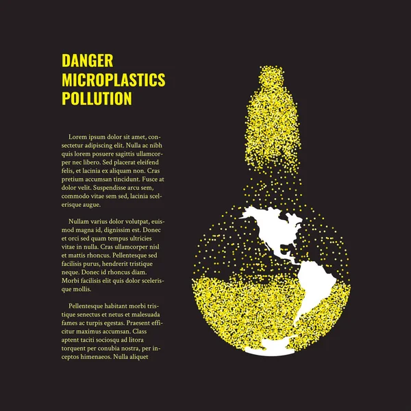 Van microplastics in de water vector banner. — Stockvector