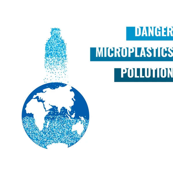 Van microplastics in de water vector banner. — Stockvector