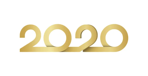Feliz Ano Novo 2020 logotipo letras de design de texto — Vetor de Stock