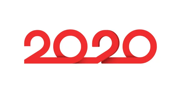新年快乐 2020 标志文本设计字母 — 图库矢量图片