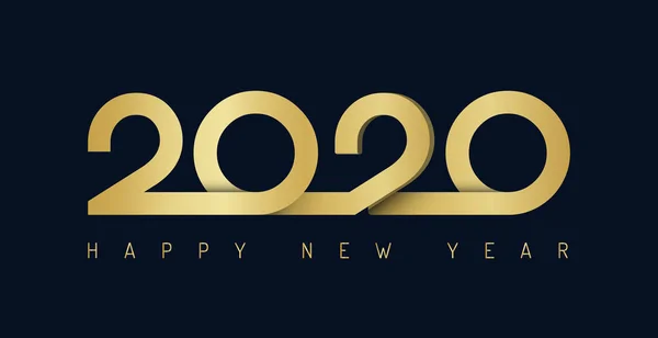 Lettere di design del testo del logo felice anno nuovo 2020 — Vettoriale Stock