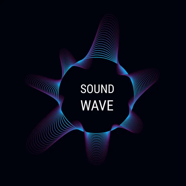 Music poster vector abstract background with dynamic sound waves — Stock Vector