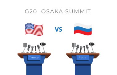 G20, Group of Twenty, concept of the meeting between Putin and Trump clipart