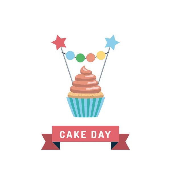 Cake Day Illustration vectorielle. Convient pour carte de vœux — Image vectorielle