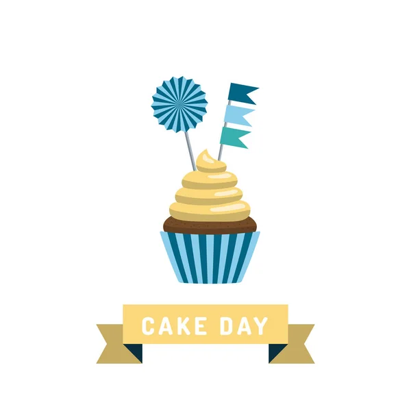 Día de la torta Vector Ilustración. Adecuado para tarjeta de felicitación — Archivo Imágenes Vectoriales