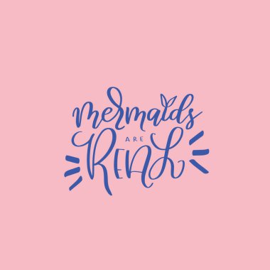 Yaz denizkızı yazı alıntı el çizilmiş poster