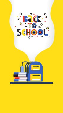 Geri okul karikatür handdrawn yazı hoş geldiniz