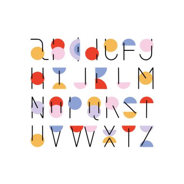 vektör ABC alfabe minimal el çizilmiş tasarım