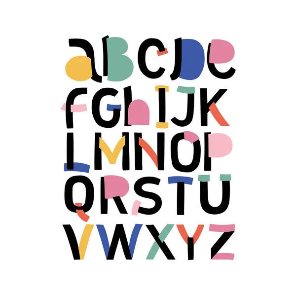 Creative Vector ABC alfabetet minimal hand dras — Stock vektor