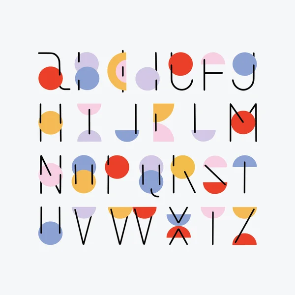 Vector abc alphabet minimal hand drawn design — Stock Vector