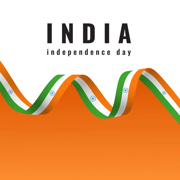 Ινδική εθνική σημαία κορδέλα χαρούμενη ημέρα ανεξαρτησίας Ινδία — Διανυσματικό Αρχείο