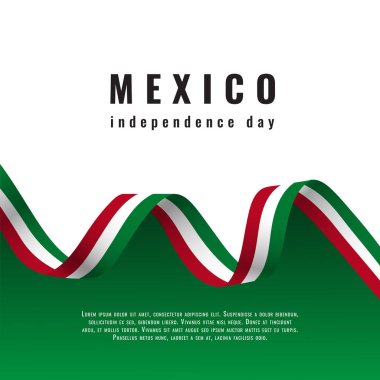 Kurdele Bağımsızlık günü vektörü ile Viva Meksika arka plan
