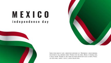 Kurdele Bağımsızlık günü vektörü ile Viva Meksika arka plan