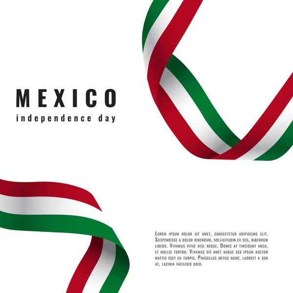 Viva Mexico achtergrond met lint Independence Day vector — Stockvector