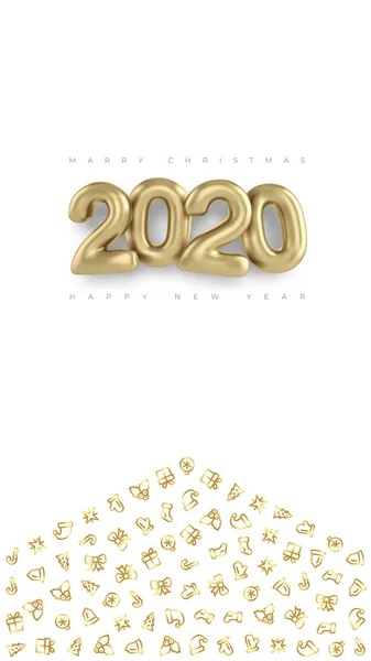 Szociális média történet elrendezések 3D arany felirattal 2020 — Stock Vector