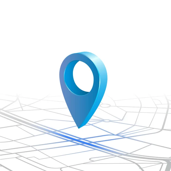 Navegador GPS pin verificando a cor azul no mapa — Vetor de Stock