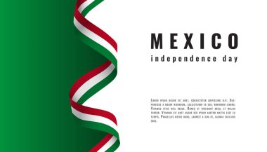 Kurdele Bağımsızlık günü vektörü ile Viva Meksika arka plan