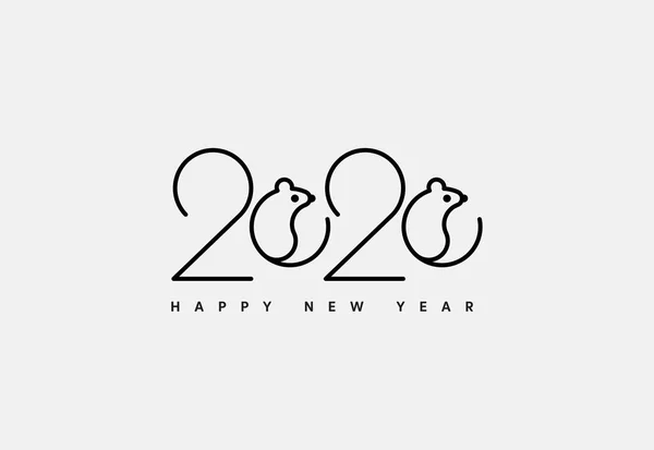 Felice anno nuovo 2020 logo icona di design del testo — Vettoriale Stock