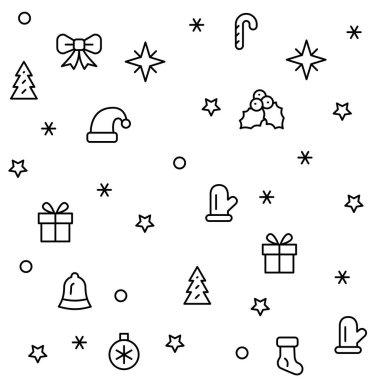 Noel tatili sembolleri ile Basit Noel sorunsuz desen