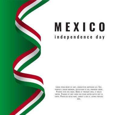 Kurdele Bağımsızlık günü vektörü ile Viva Meksika arka plan