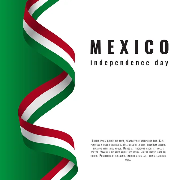 Fundo de Viva México com vetor do dia da independência da fita — Vetor de Stock