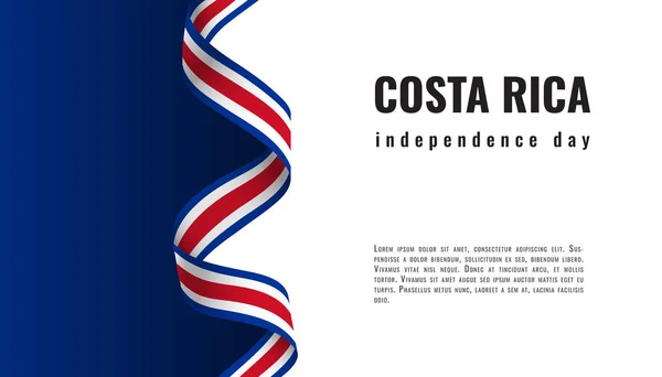 Kostarická vlajka den nezávislosti – ilustrace — Stockový vektor