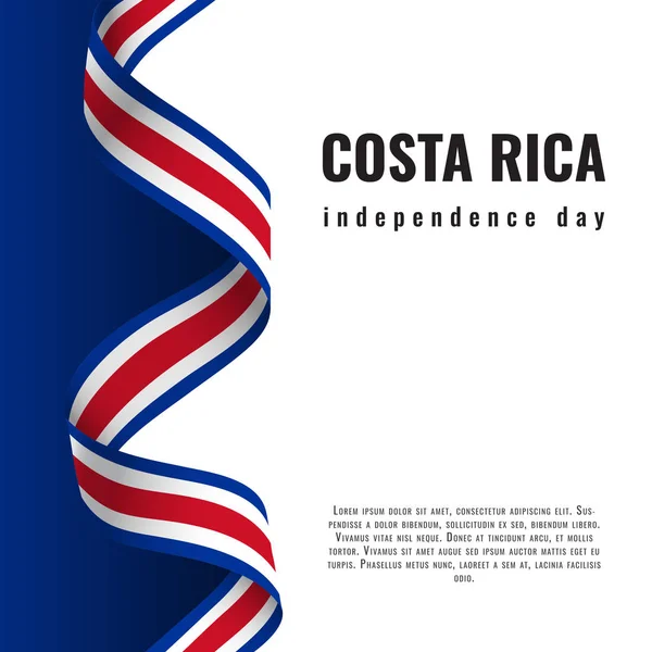 Kostarická vlajka den nezávislosti – ilustrace — Stockový vektor