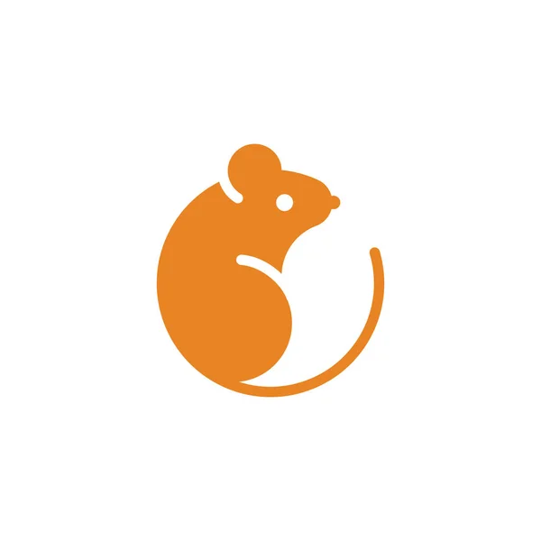 Silhueta do mouse vetor plana ícone logotipo isolado — Vetor de Stock