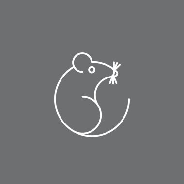 Düz vektör fare siluet ikonu logosu izole