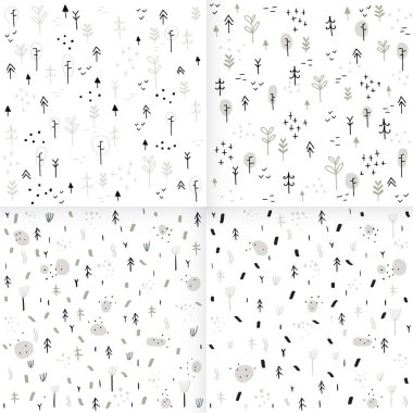 Vektör Karikatür Dikişsiz Noel kış tatili desen