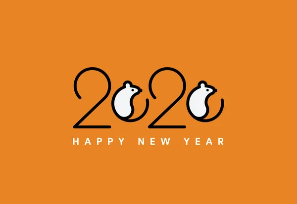 Felice anno nuovo 2020 logo icona banner design — Vettoriale Stock