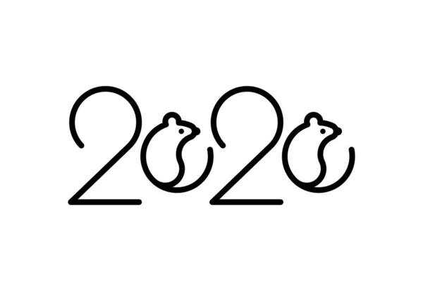 Дизайн логотипа 2020 года с крысой — стоковый вектор