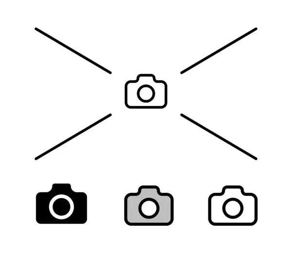 Esquema simple Foto icono de la cámara vector ilustración — Vector de stock