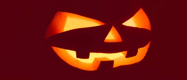 Mycket Hemska Halloween Pumpa Med Ett Hemskt Utseende Och Ett — Stockfoto