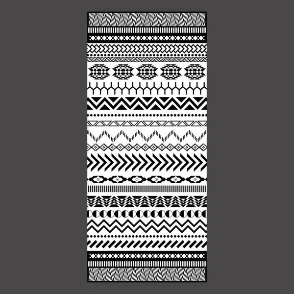 Svart och vit tribal broderi handduk design. — Stock vektor