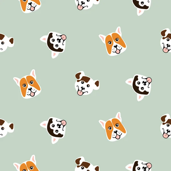 Chiens drôles animal motif vectoriel sans couture . — Image vectorielle