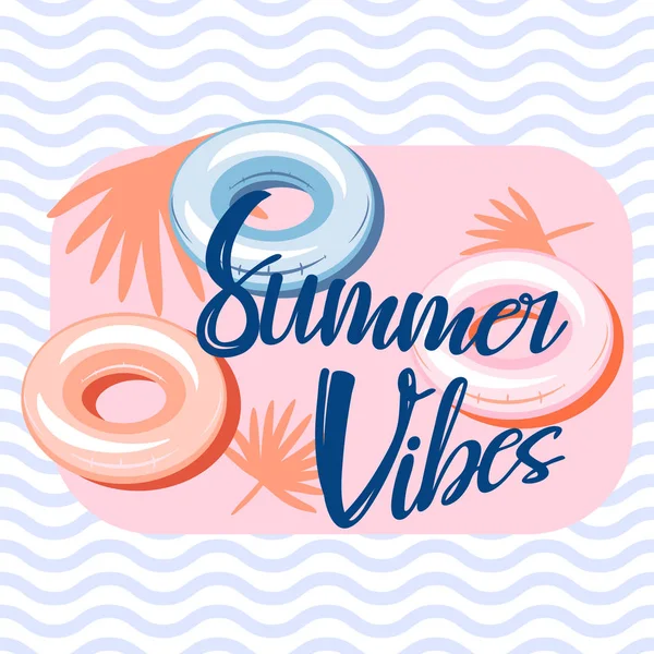Diseño de plantilla de banner de piscina de vibraciones de verano . — Vector de stock