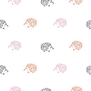 Şirin bebek kirpi sorunsuz vektör desen.