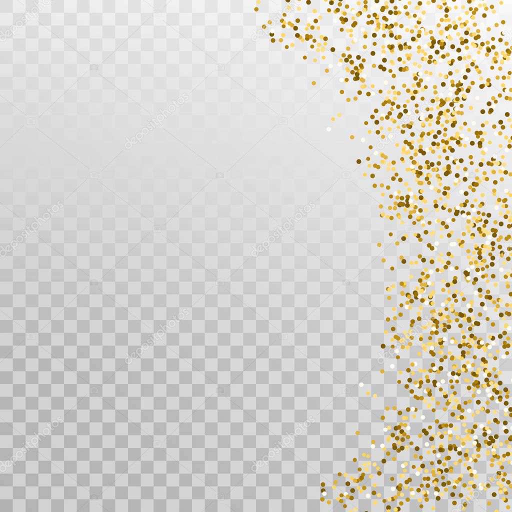 Glitter gold border vector template banner.