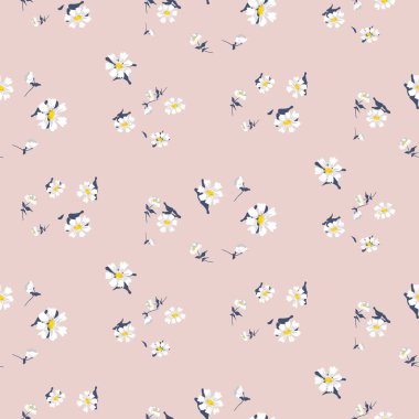 Vintage küçük basit çiçek sorunsuz vektör desen.