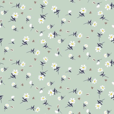 Papatya çiçekler sorunsuz vektör desen.