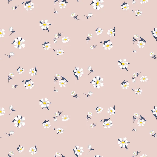 Vintage küçük basit çiçek sorunsuz vektör desen.