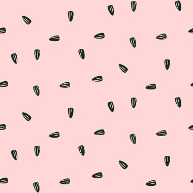 Pembe arka plan ayçiçeği tohumu sorunsuz vektör desen. Tarım ürün doku.