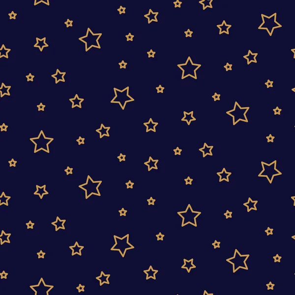 Starry noite sem costura fundo azul e ouro formas em estilo retro . —  Vetores de Stock